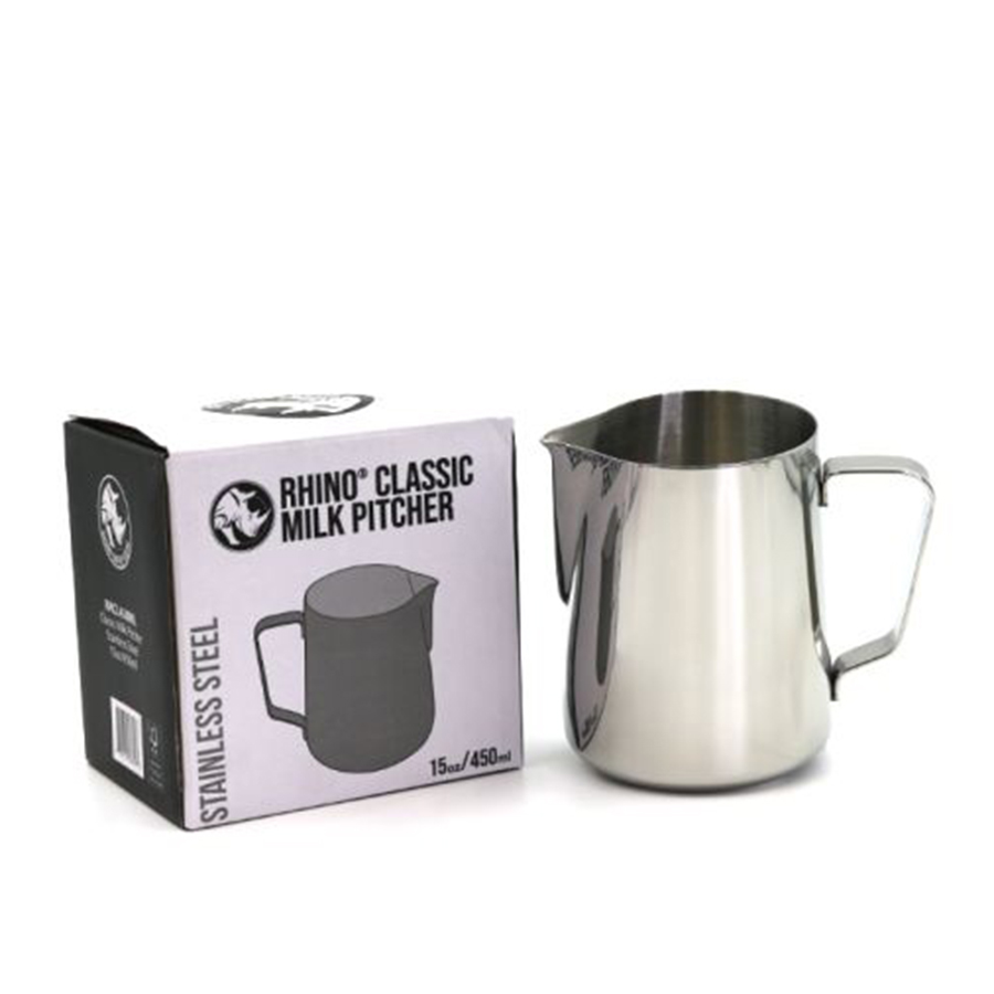 Rhino Classic Milk Pitcher 15oz/450ml - Stainless Steel