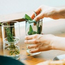 Glass Flower Vase - Transparent Black