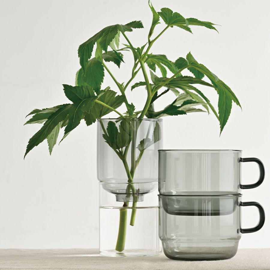 Glass Flower Vase 200 ml - Transparent Black