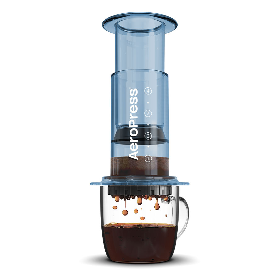 AeroPress Coffee Maker - Clear Blue