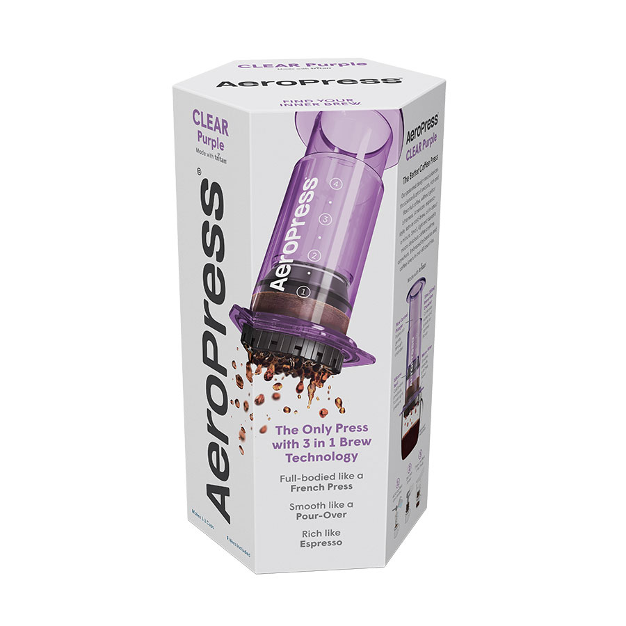 AeroPress Coffee Maker - Clear Purple