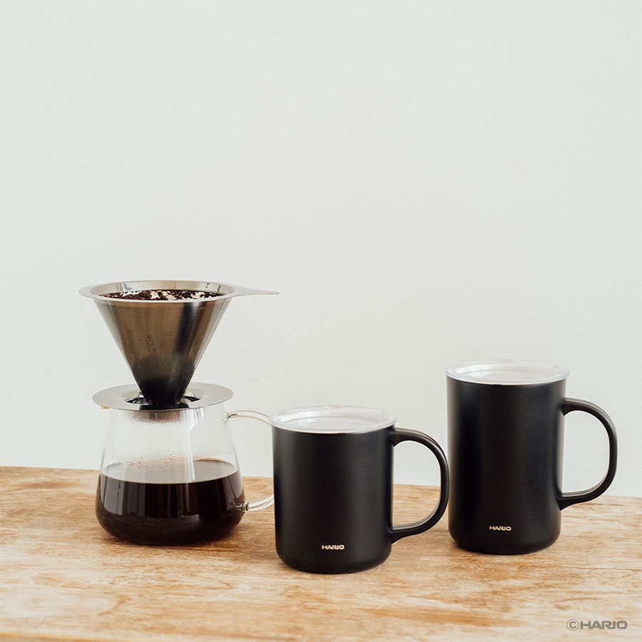 Ceramic Coating Double-Walled Thermal Mug 470ml - Black